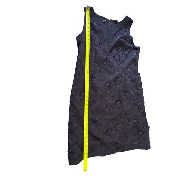 Talbots Petites Dress 12P Navy Floral Textured Sleeveless Shift  12p - Picture 2 of 11